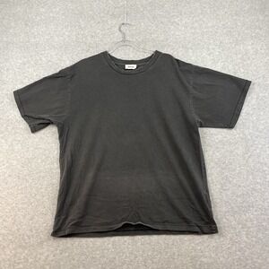 Elwood shirt mens XL Black faded blank grunge  single stitch organic cotton